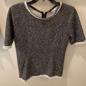 CAbi Coco Shell Terry Boucle Tweed Sweater